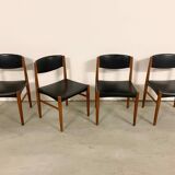 4x Scandinavian Teak Chairs by Grete Jalk MidCentury 60s