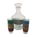 Houndstooth decanter and 6 matching lenses