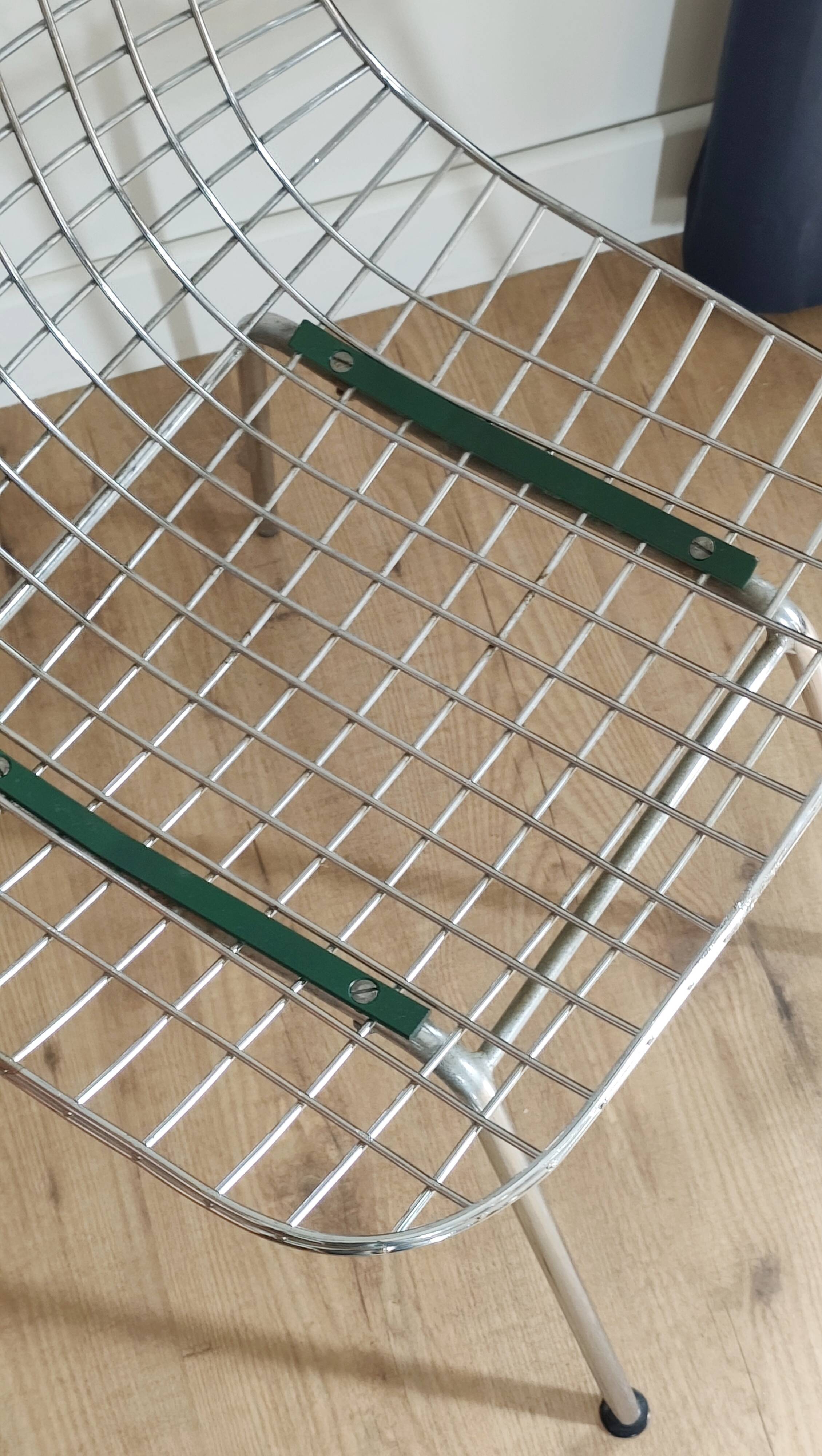 Chaise filaire métal vintage type Bertoia