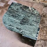 Table basse "oeil" en marbre vert émeraude, Roche Bobois, France, 1970