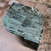 Emerald green marble "eye" coffee table, Roche Bobois, France, 1970s