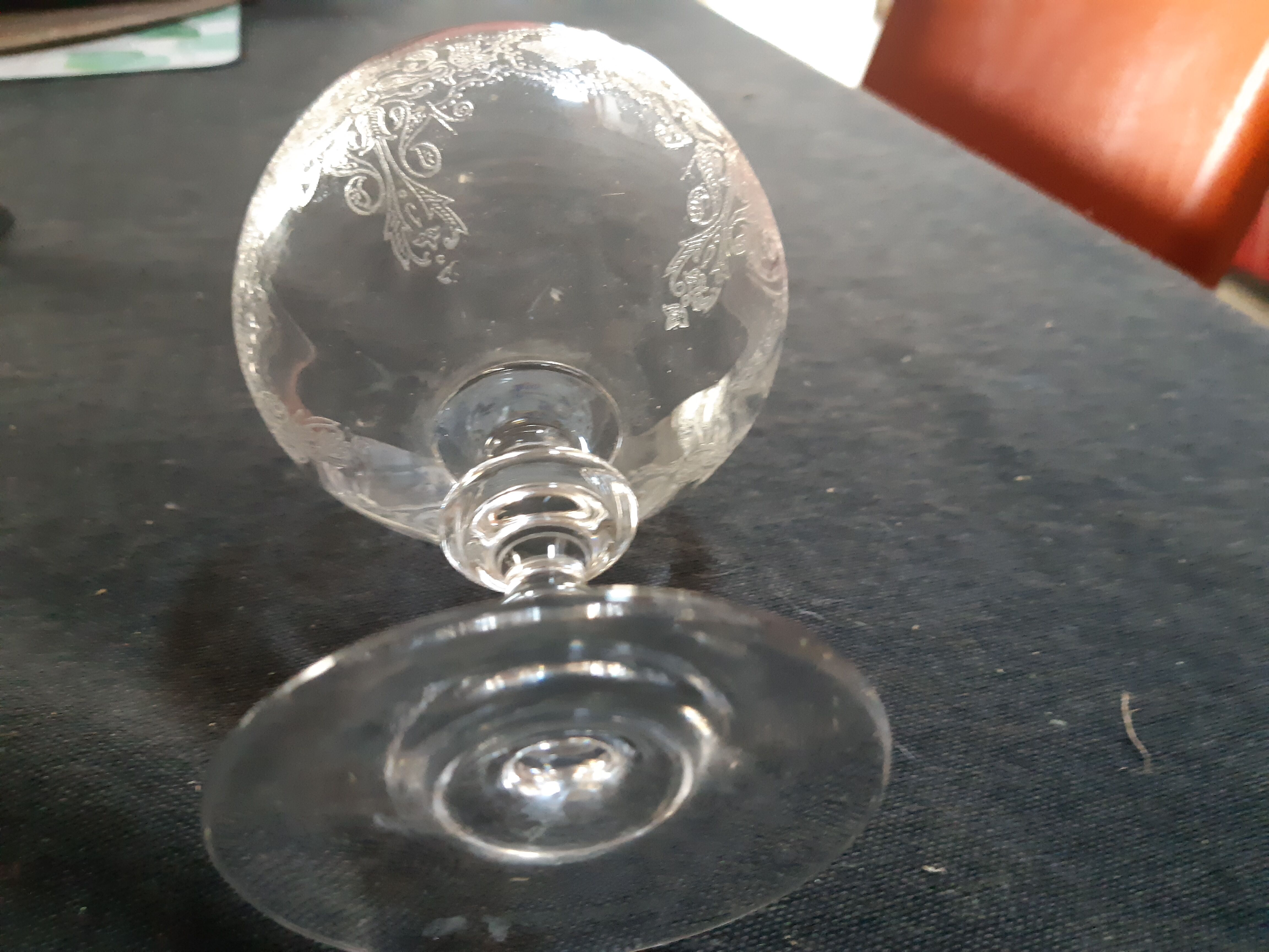 6 old champagne glasses