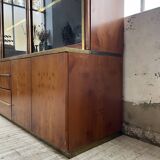 Mahey bookcase in elm and XXL brass
