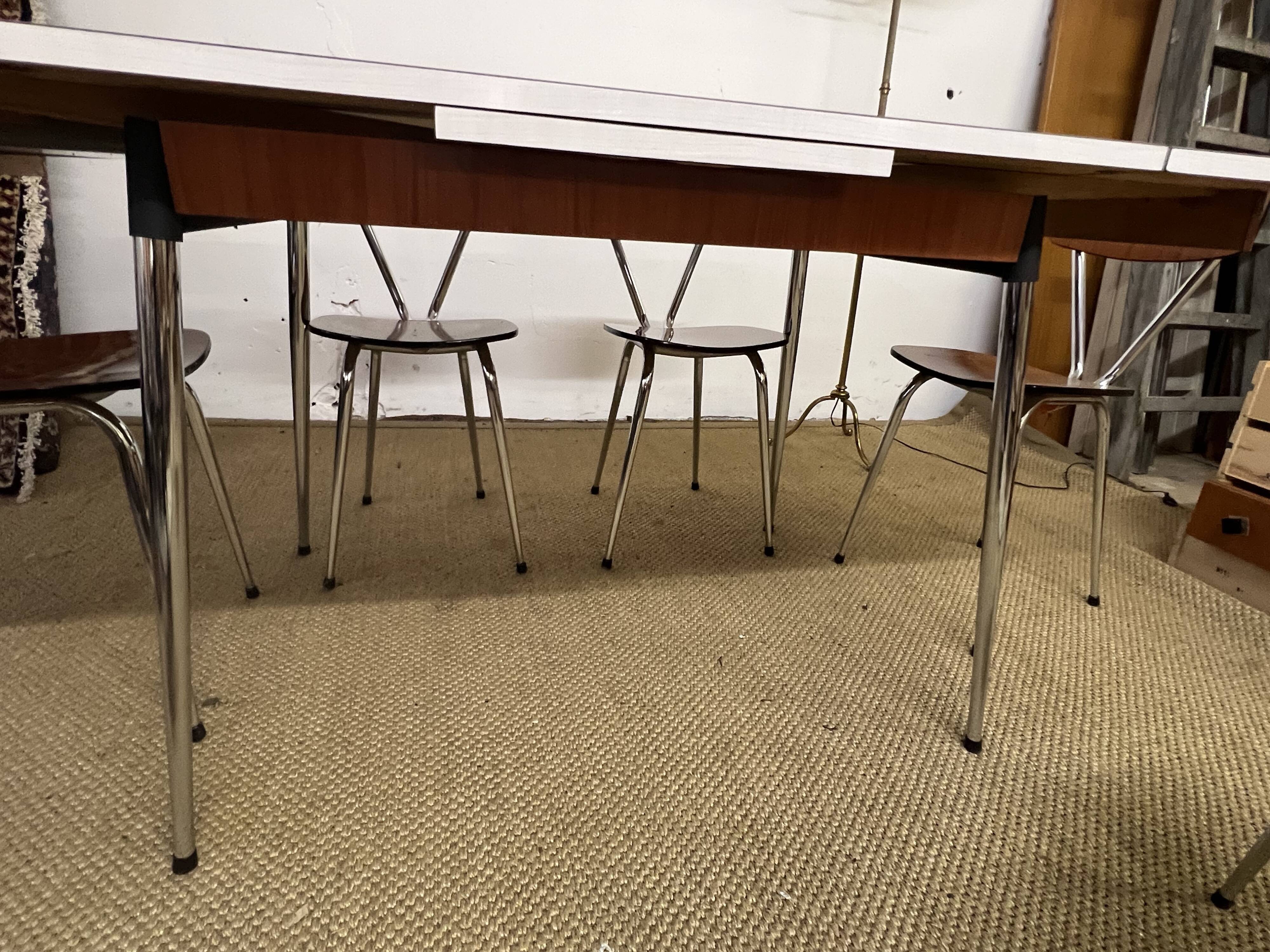 Tublac formica table and chairs set 1970