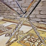 Table basse octogonale verre fumé 1970