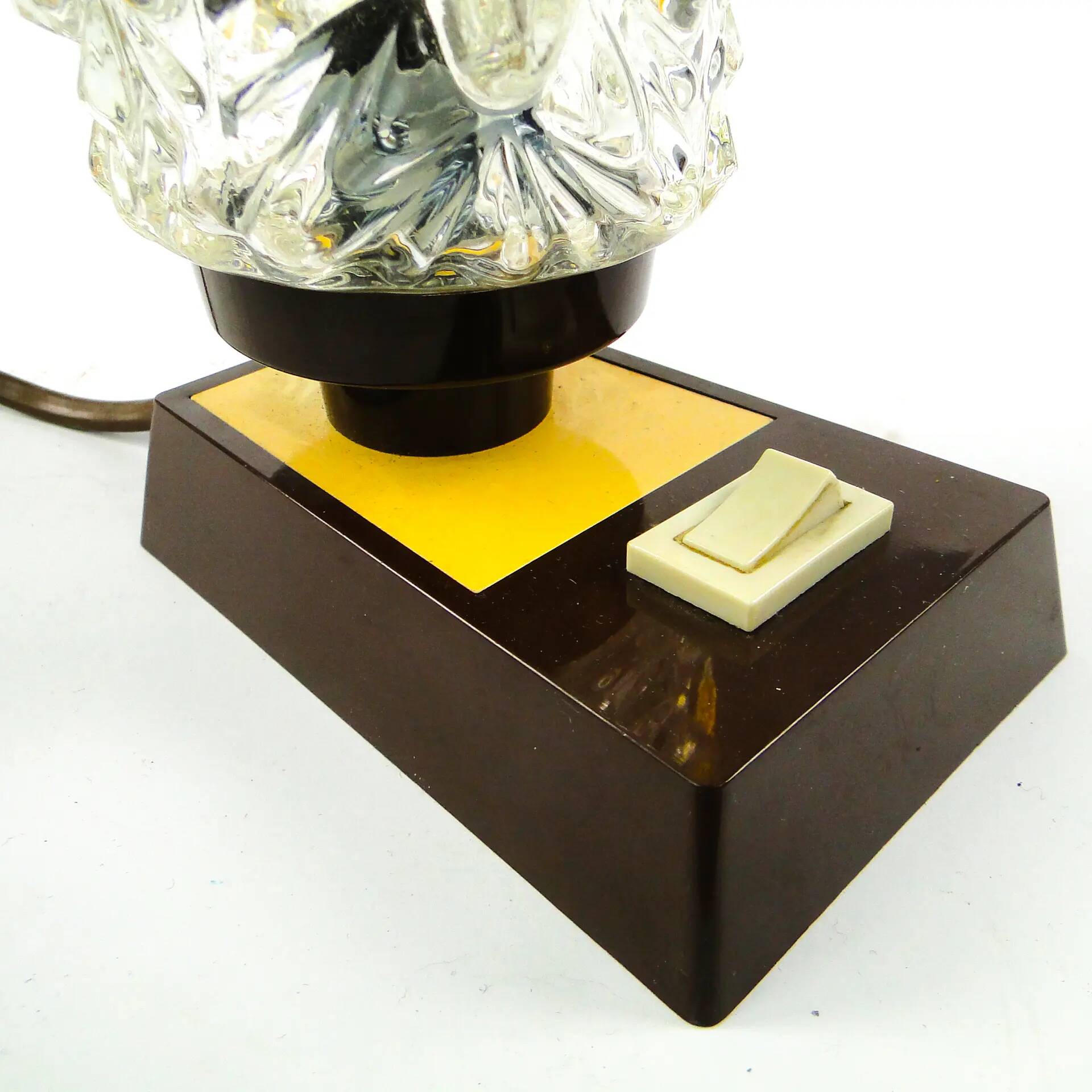 Mid-century modern bedside lamp, glass, Germany, 1970s
