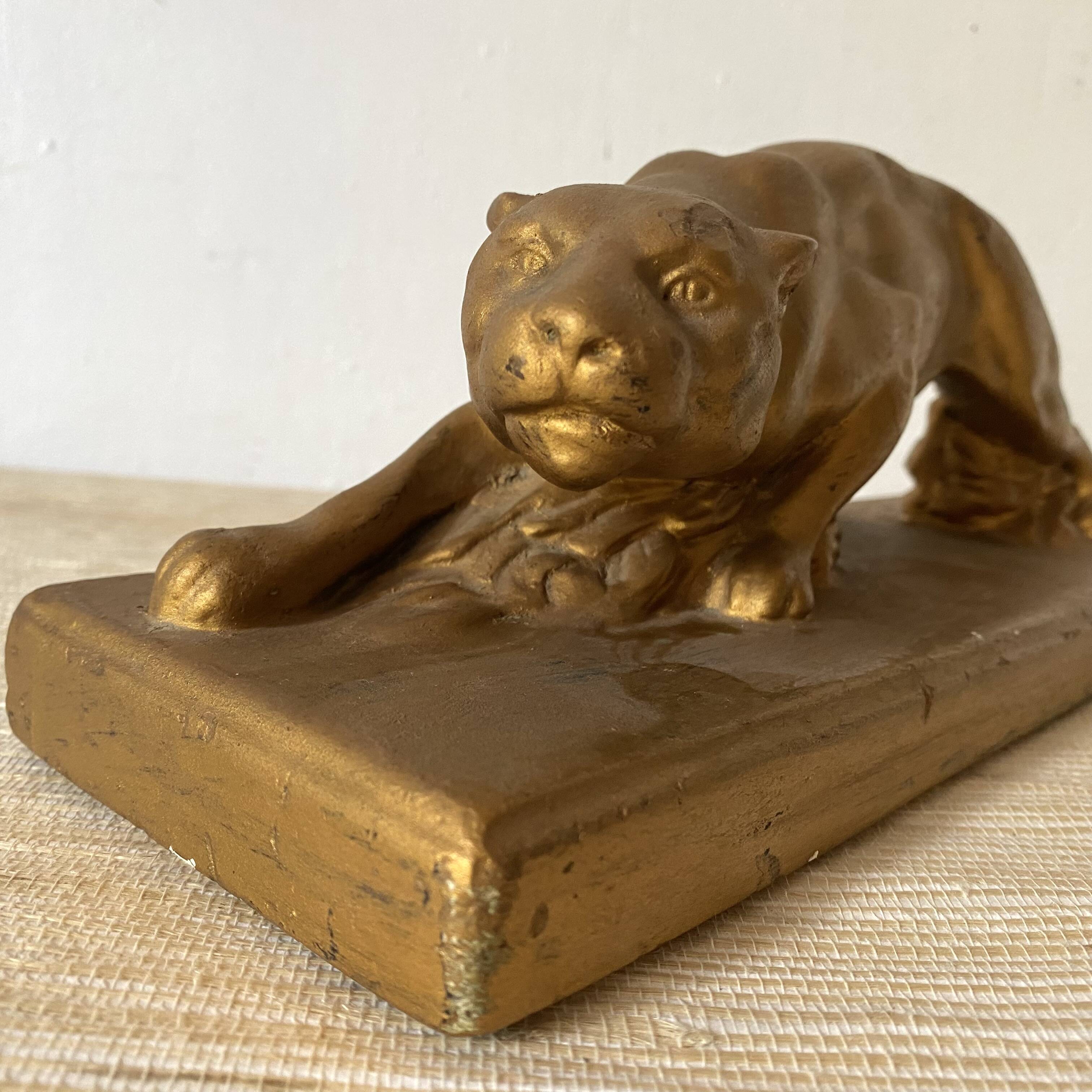 1950s gilded plaster panther