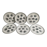 Assiettes à coquillages barbotine "Moulin des loups",