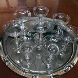 8 Engraved champagne glasses