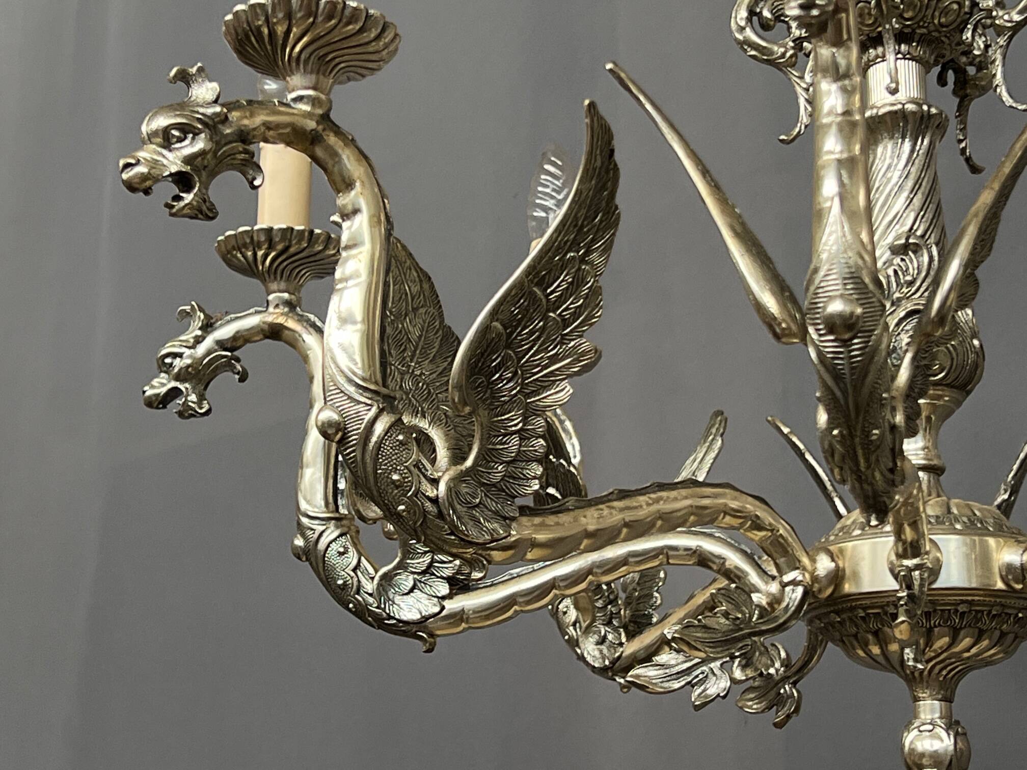 Antique chandelier in neo-gothic style.