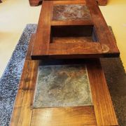 Oak coffee table Wood slate France 1960s