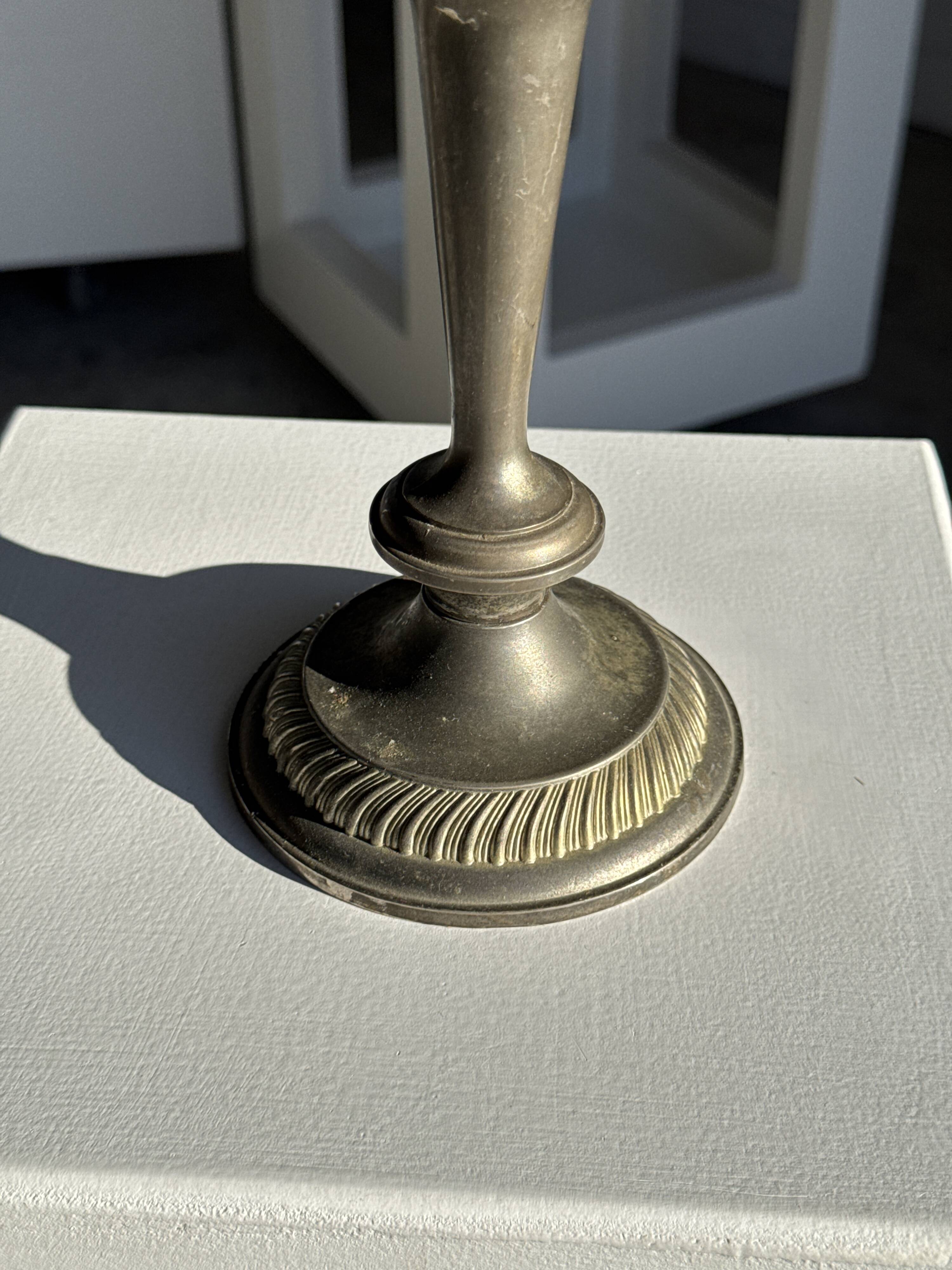 Large antique silver-plated candlestick H29 D10.5