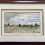 Watercolor painting Florian N. CABANE (1831-1922) Provençal painter