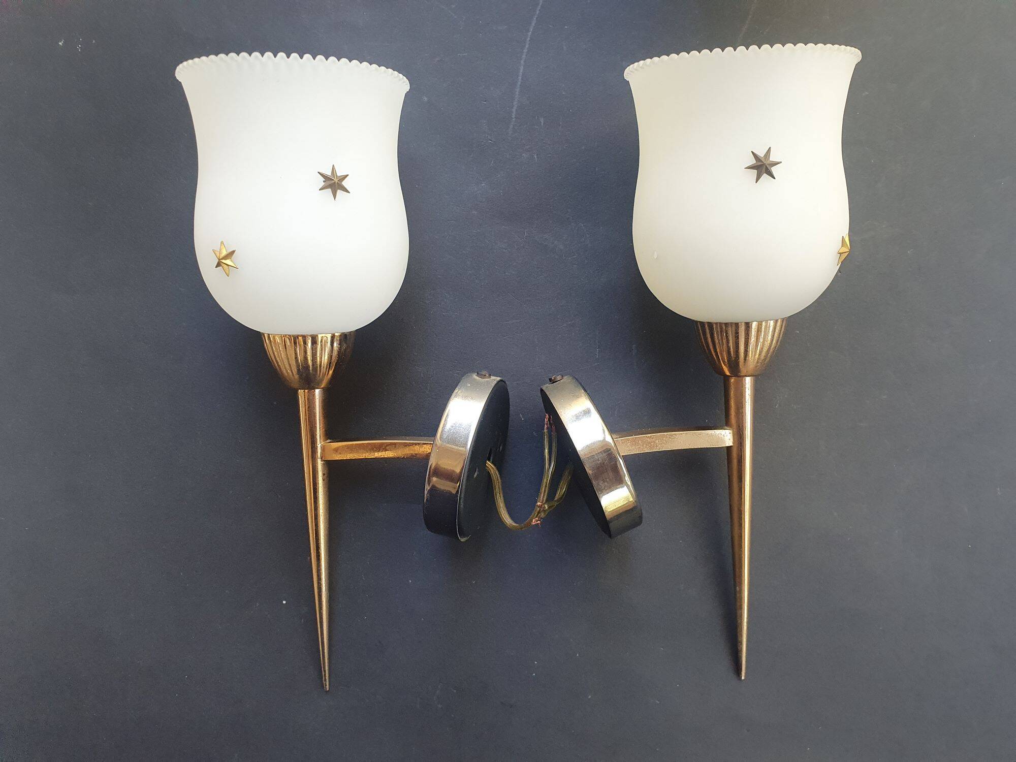 Pair of wall sconces torch style Empire