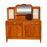 Vintage oak sideboard with sentry boxes and mirror