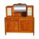 Vintage oak sideboard with sentry boxes and mirror