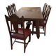 Table en chêne massif avec 2 rallonges intégrées et 7 chaises
