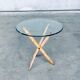 Vintage Faux Bamboo Folding Tripod Side Table, 1970s