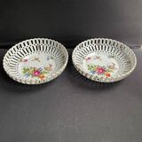 Openwork porcelain bowl with hand decoration – Von Schierholz manufactory in Plaue