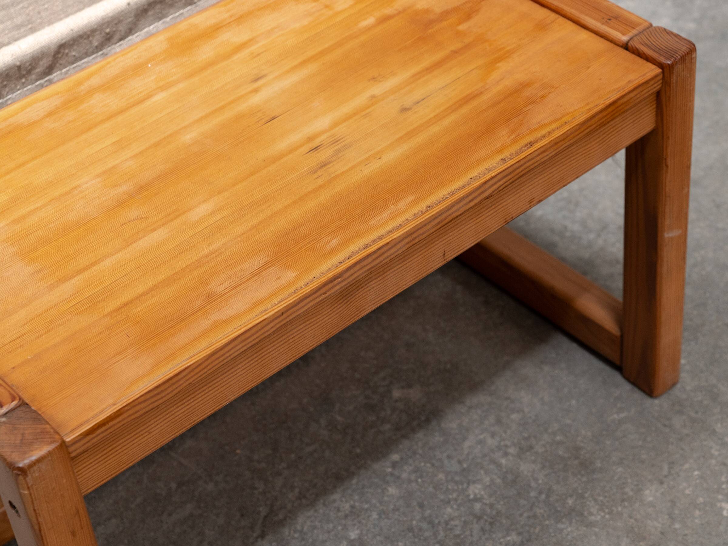 Habitat pine coffee table with integrated jute fabric book storage.