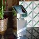Vintage wall ashtray in shiny metal industrial style