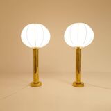 Pair of mid-century brass table lamps by Kosta Elarmatur, Sweden, 1960s.