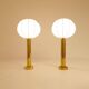Paire de lampes de table en laiton du milieu du siècle par Kosta Elarmatur, Suède, années 1960