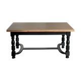 Adjustable oak farm table