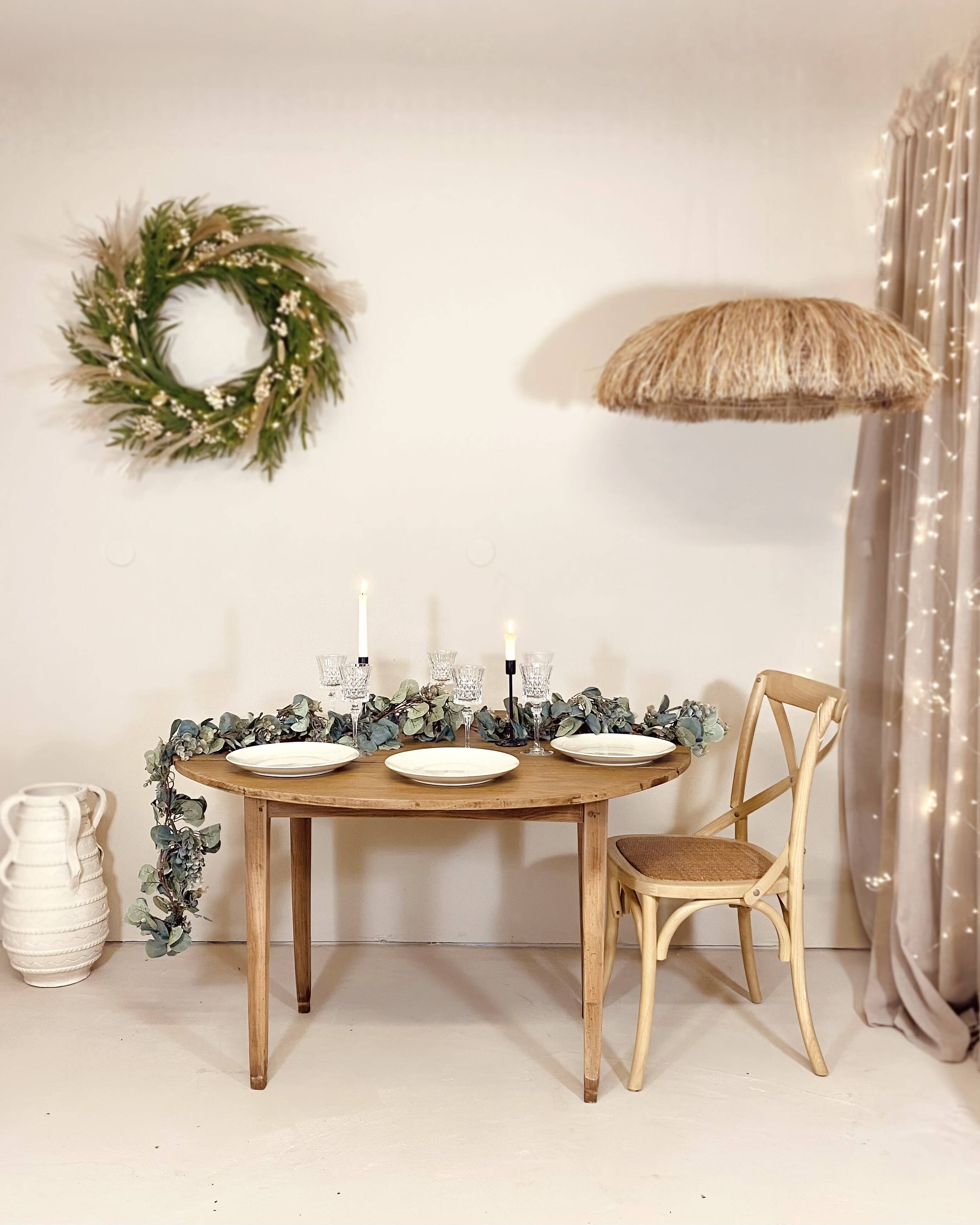 Restored solid oak round table