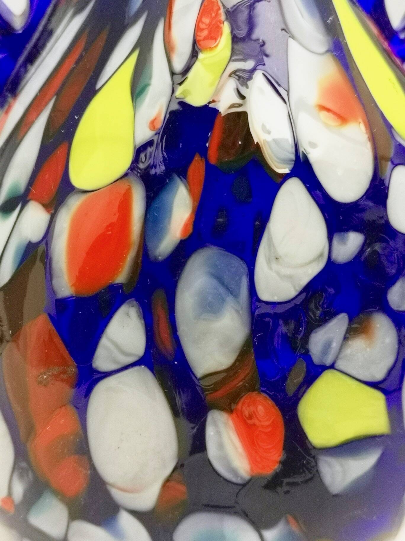 Vase Art Nouveau en Verre de Murano Bleu Produit par Toso, Italie