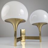Italian Brass and Opaline Wall Sconce Sciolari, 1960s