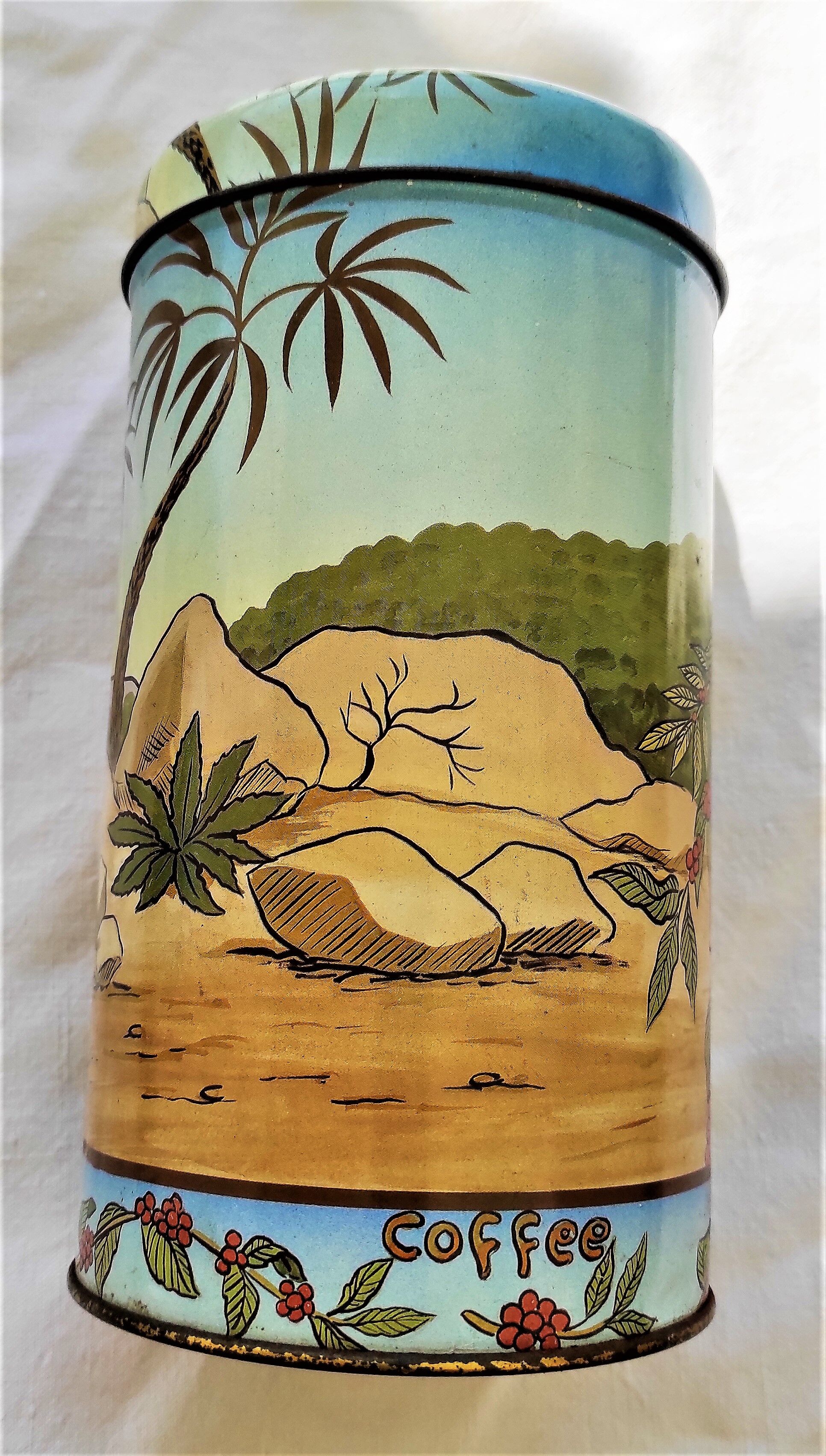 vintage coffee box signed Joelle