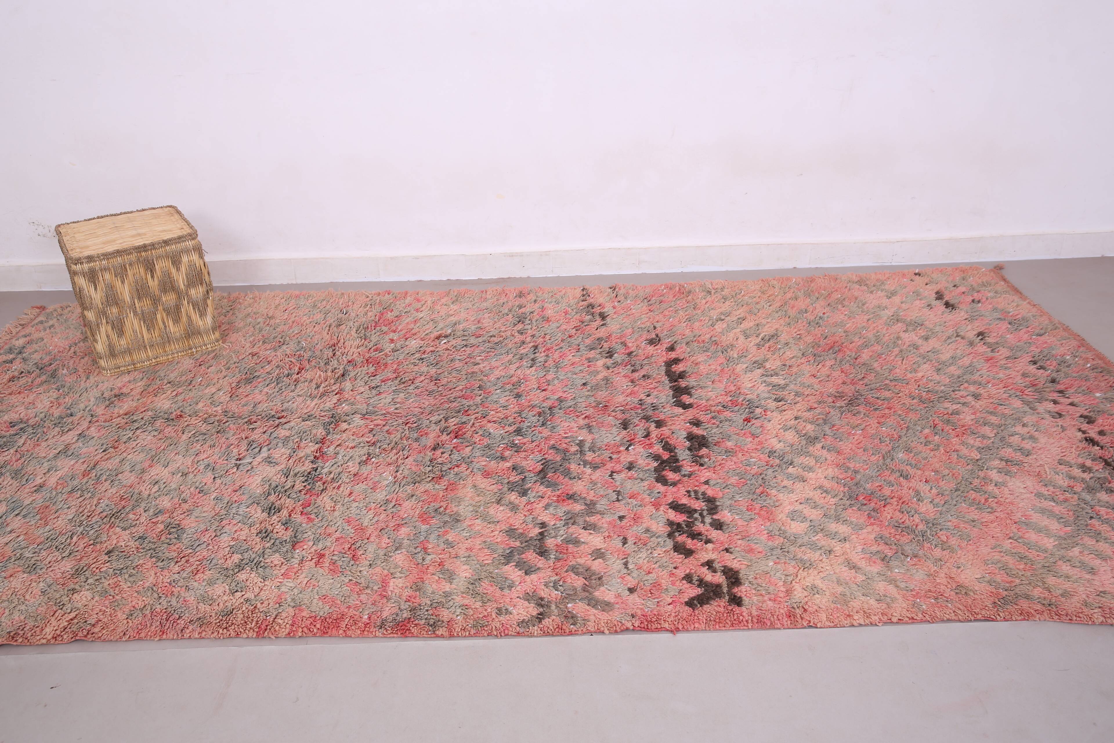 Pink Vintage Moroccan Rug 180 x 360 - Berber Wool Rug - Handmade Rug Boho
