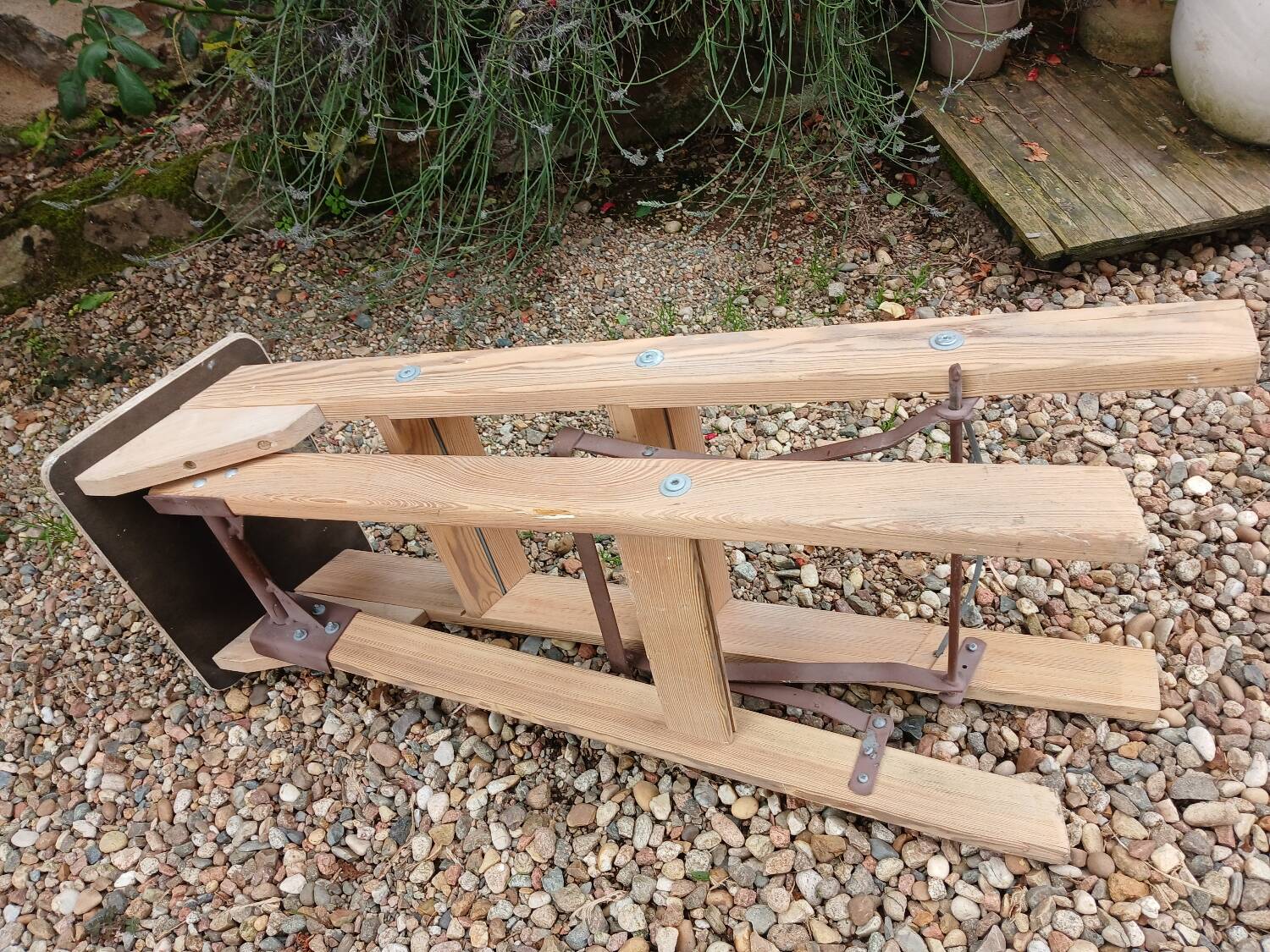 Antique wooden stepladder