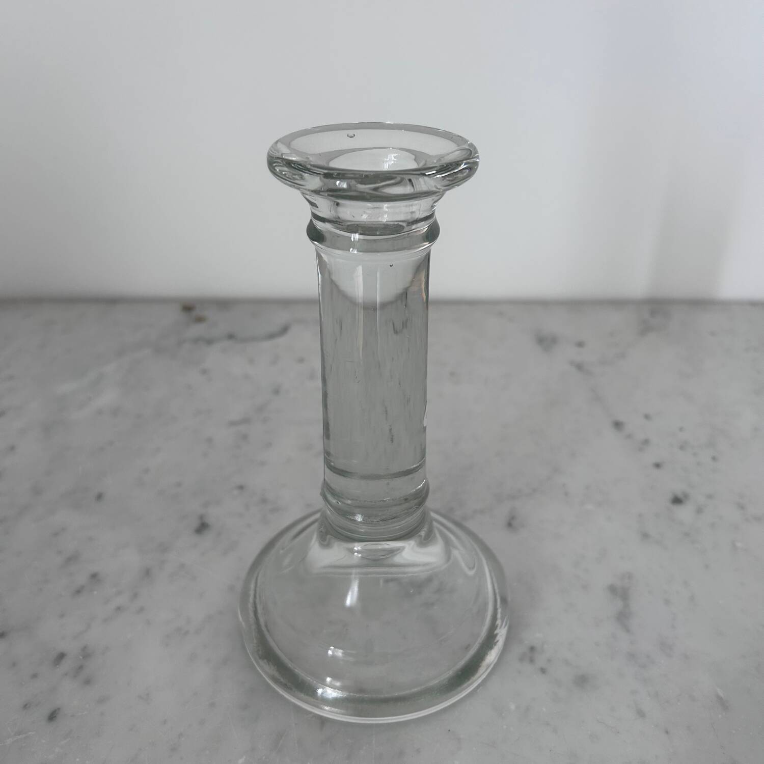 Glass column candle holder