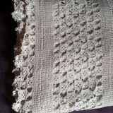 Dessus de lit  en coton blanc  point crochet à la main