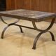 Wrought iron and ceramic coffee table from Vallauris 1950s.