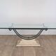 Wrought iron and glass coffee table