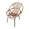 Chair armchair shell child steel rattan bamboo vintage