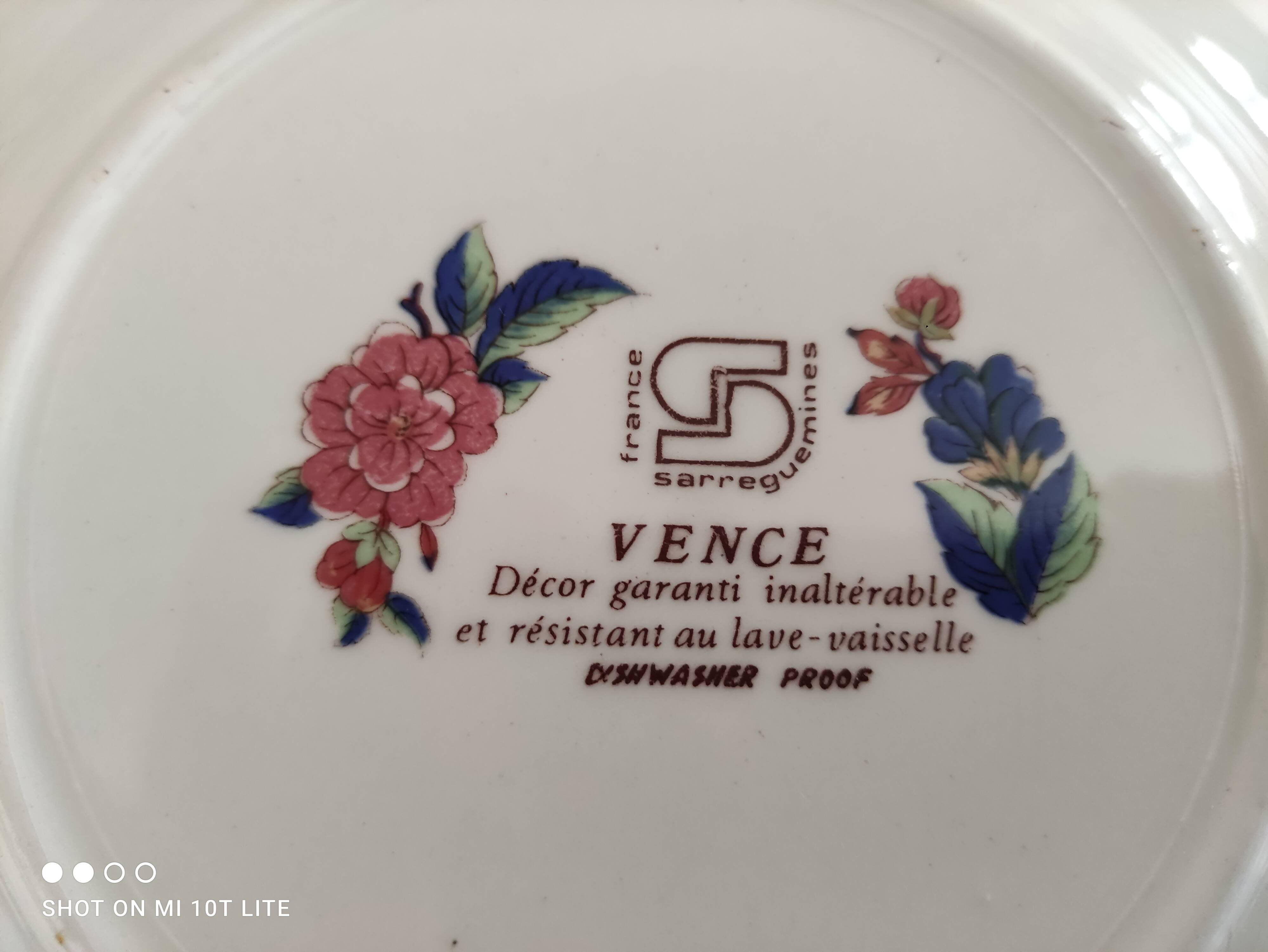 Set of 8 dessert plates Sarreguemines Vence model