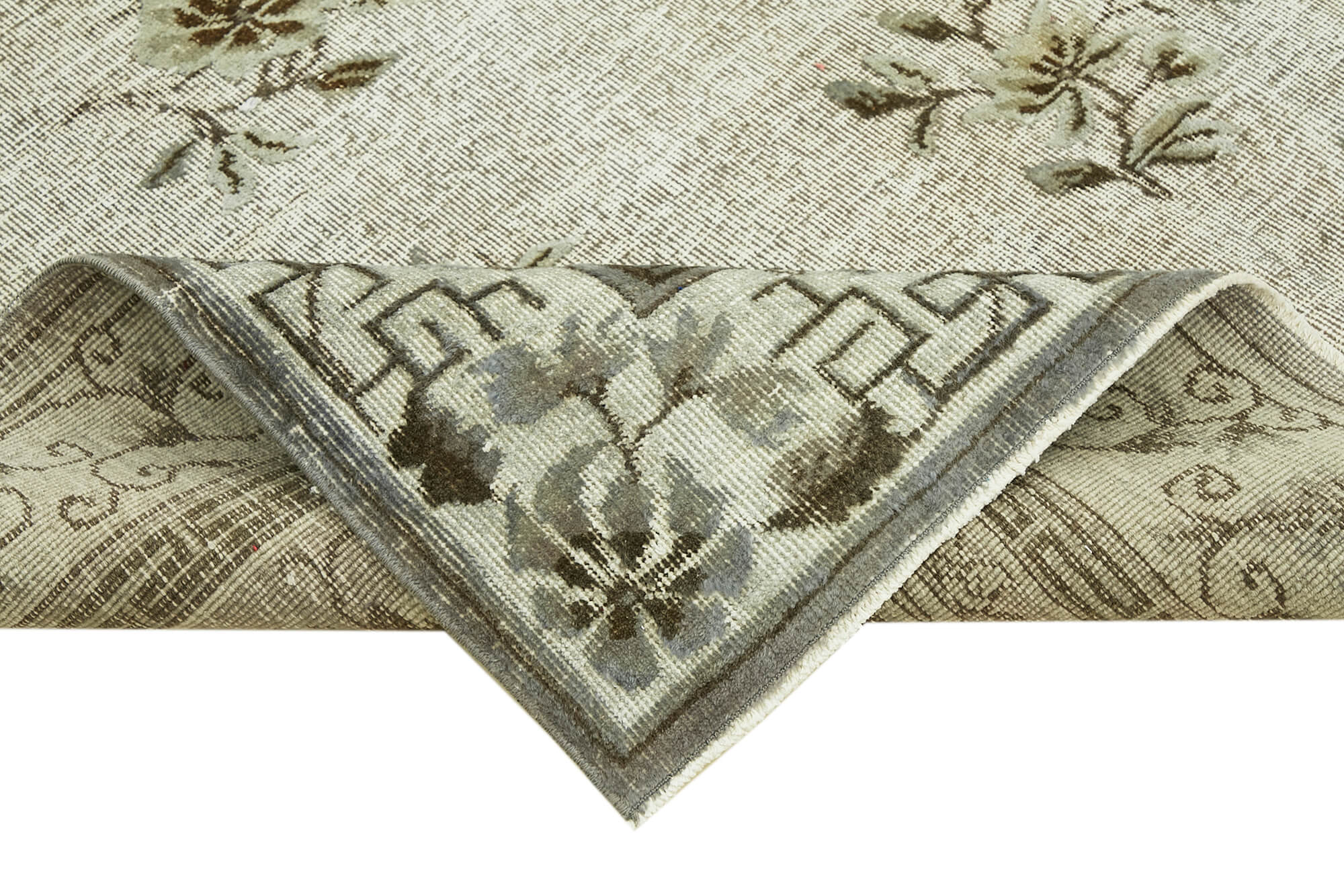 Hand-Knotted Vintage Turkish 1980s 188 cm x 317 cm Grey Rug