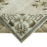 Tapis turc vintage noué à la main des années 1980 188 cm x 317 cm gris
