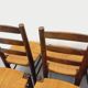 Set of 6 vintage brutalist chairs by Georges Robert in straw wood from the 1960s.
