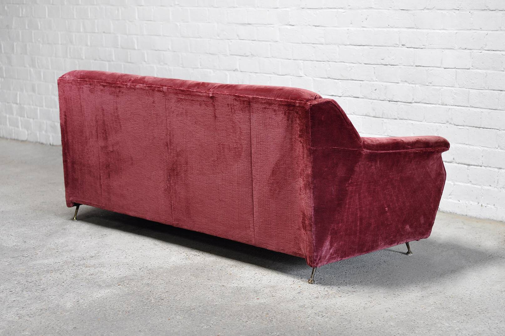 Mid-Century Italian Velvet 3-seater Sofa, 1950's