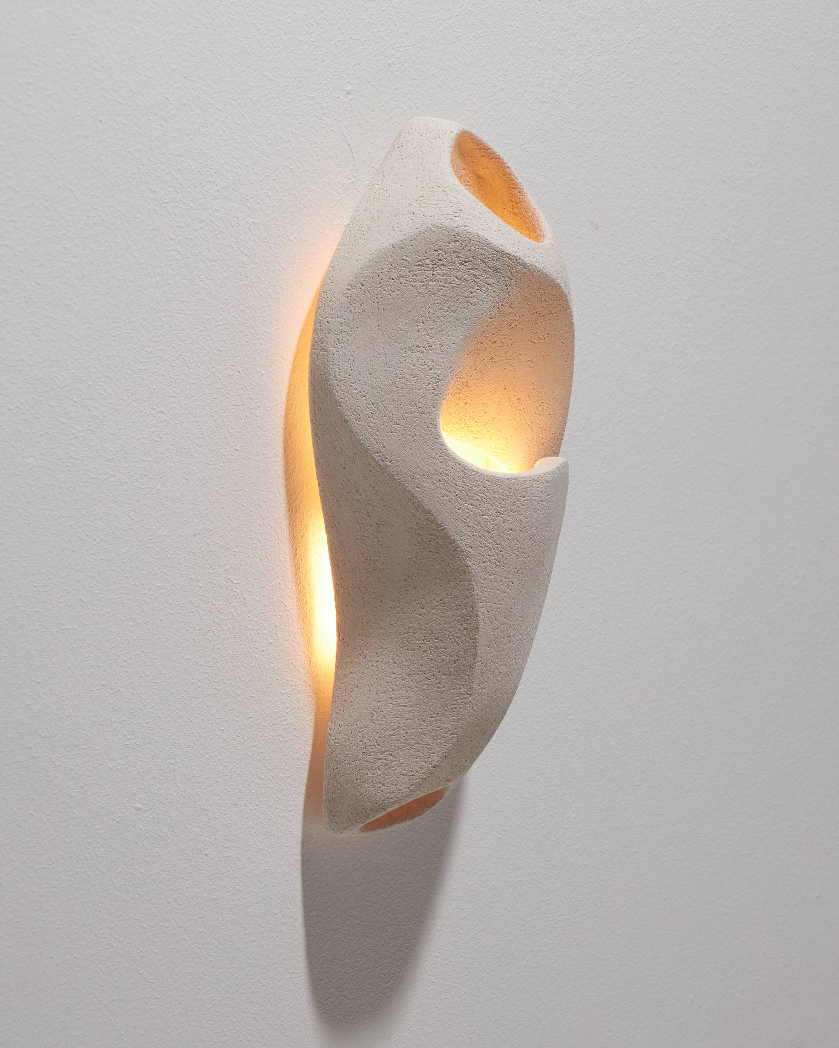 Coral 2 white stoneware wall light