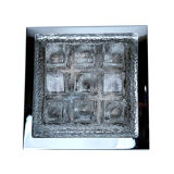 Sculptural Wall Lamp Vintage 60s, Glass and Chrome