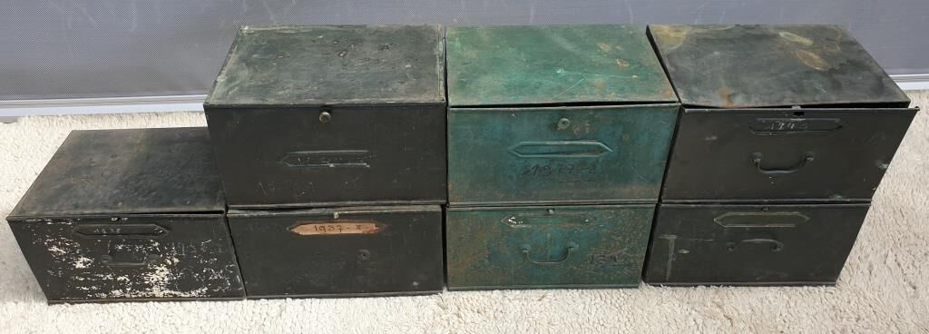 Lot 7 metal cartonniers 1920 André Labbé