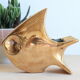 1960s solid brass ashtray in the shape of a stylized fish