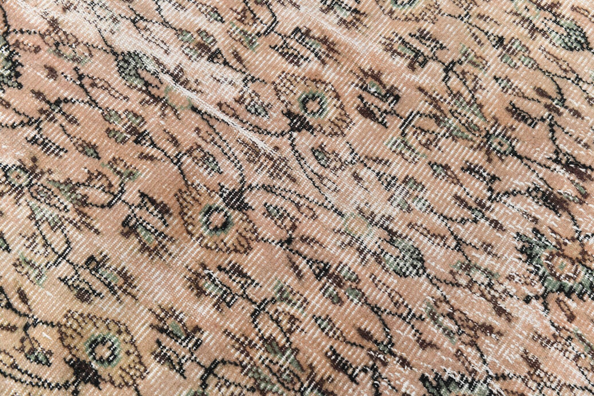 Light Blush Pink All-over Floral Vintage Rug, 188x276Cm