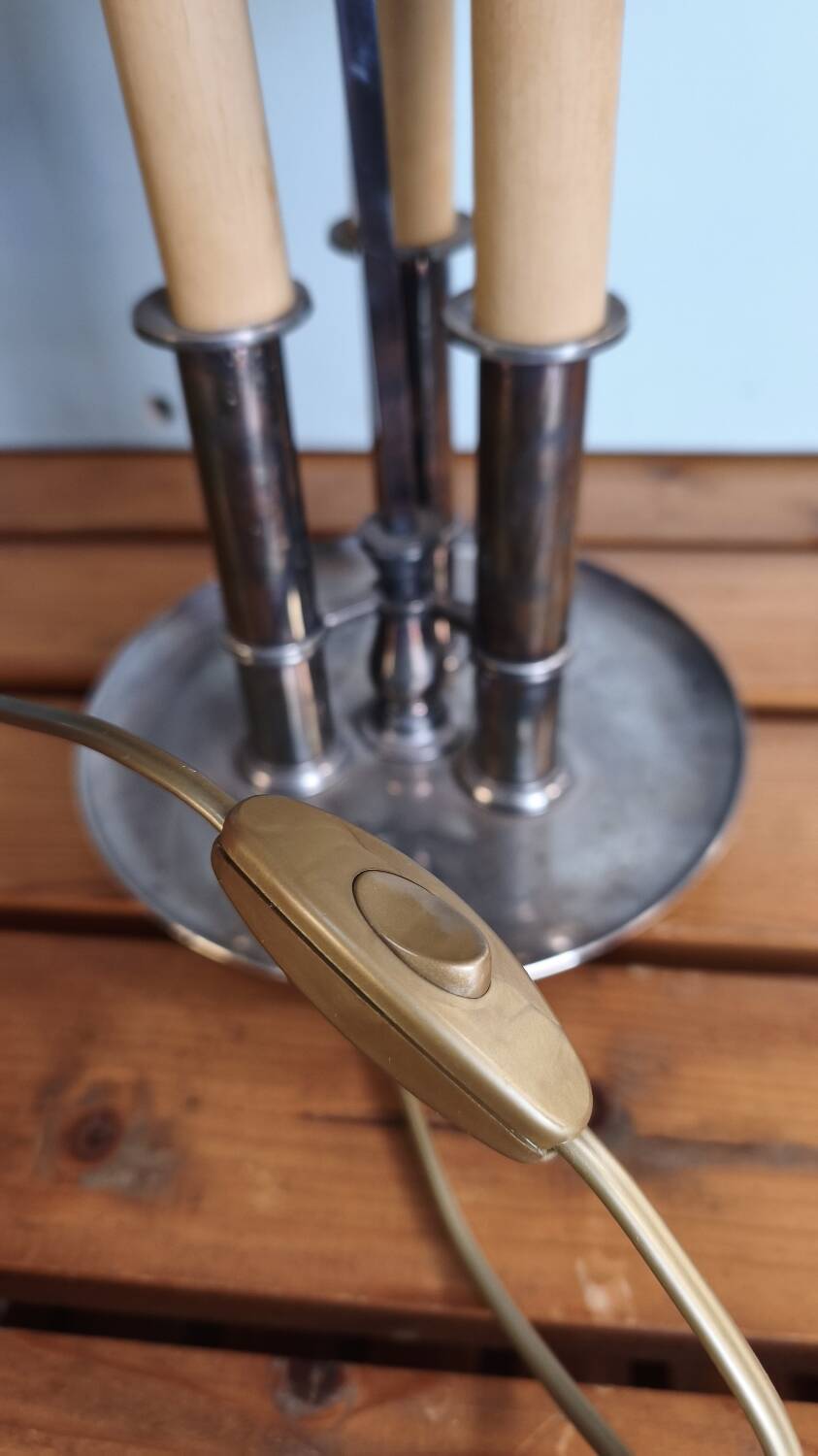 Empire-style three-light bouillotte lamp